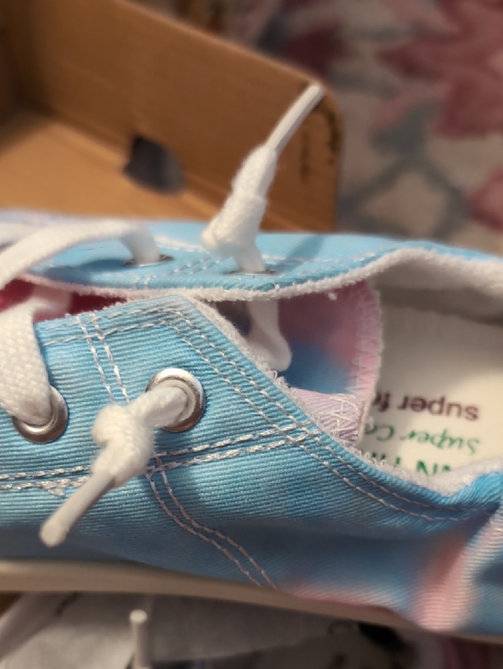Jenn Ardor Tie-Dye Canvas Sneakers in Blue & Pink - Picture 10 of 11